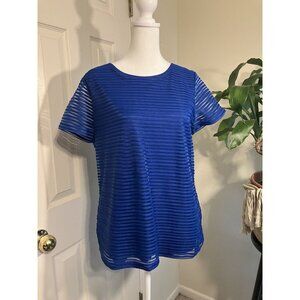 Womens Large Top Shirt Blouse Blue Calvin Klein Pullover VGC Ladies